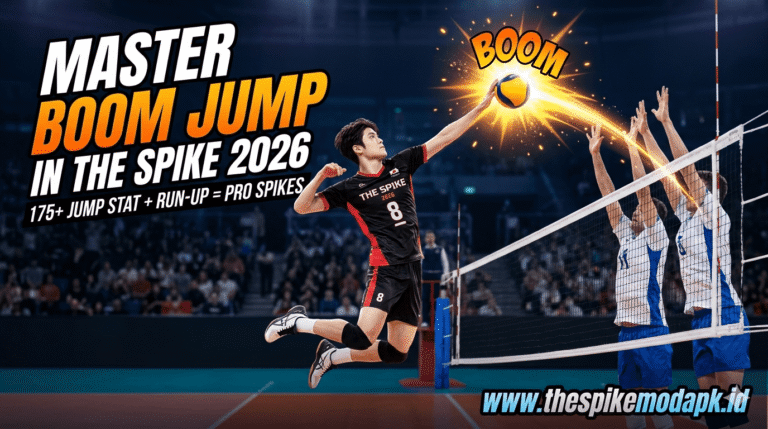 How to Unlock & Master Boom Jump in The Spike (Full Guide 2026) 9 How to perform boom jump in The Spike volleyball game by enabling run-up, increasing jump stats above 175, and pressing jump then spike buttons