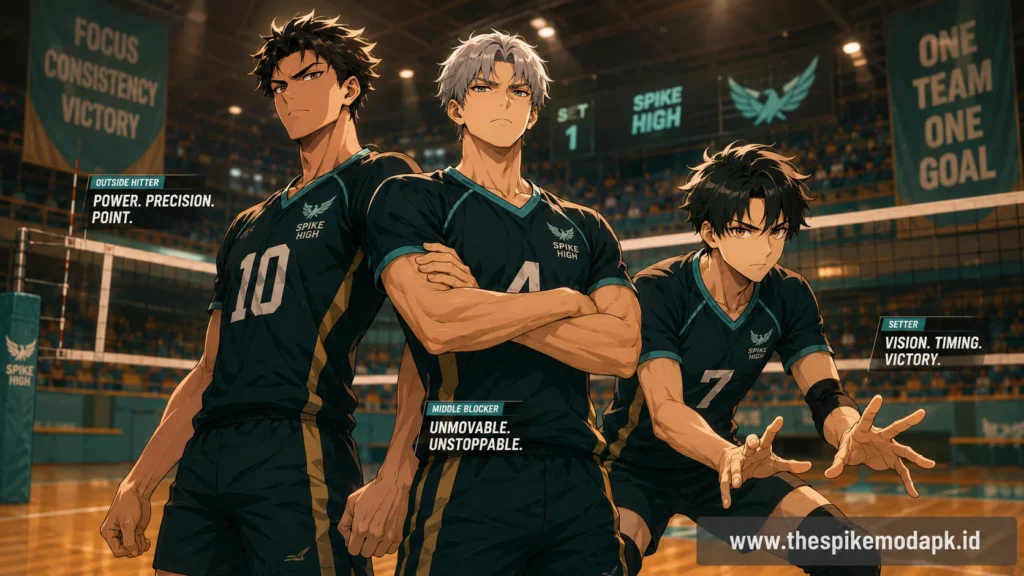 Best team lineup of spiker, blocker and setter for Tournament Mode