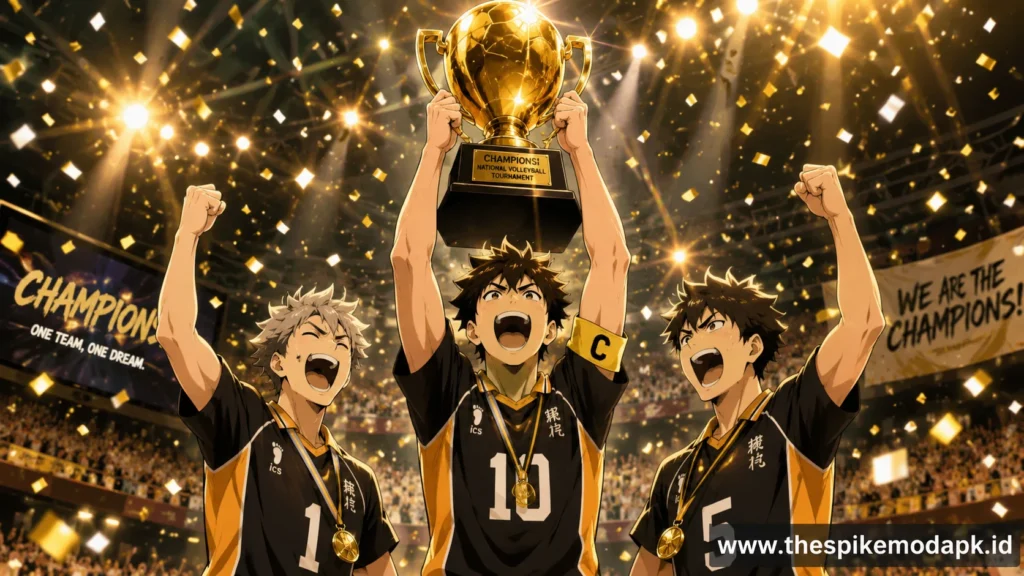 Winning the trophy after beating all three tournament teams