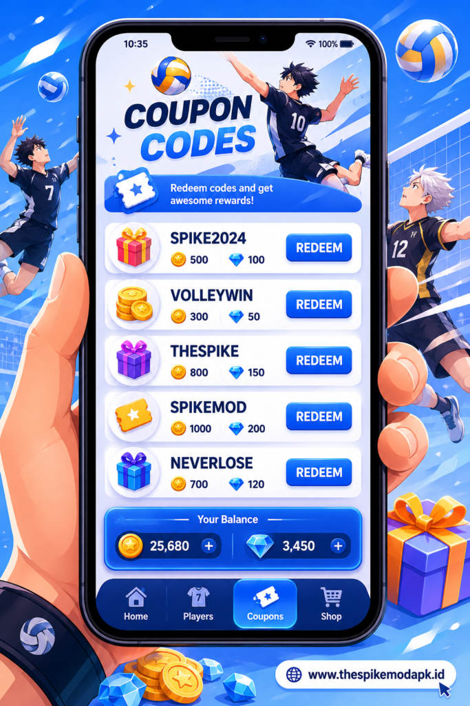The Spike Volleyball Story Coupon Code: Active Codes, Redeem Steps, and Free Rewards (2026) 1 The Spike Volleyball Story Coupon Codes List