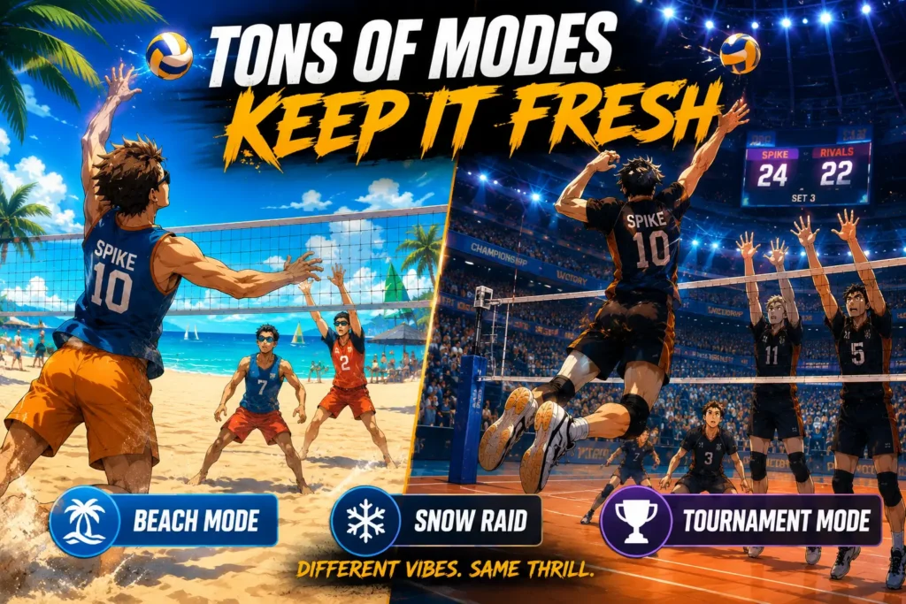 Why The Spike Volleyball Story Is Popular (2026 Guide) 1 The Spike Volleyball Story 3v3 mobile gameplay on a pixel-art court